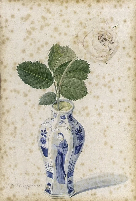 Natura morta di fiori in un vaso di porcellana cinese